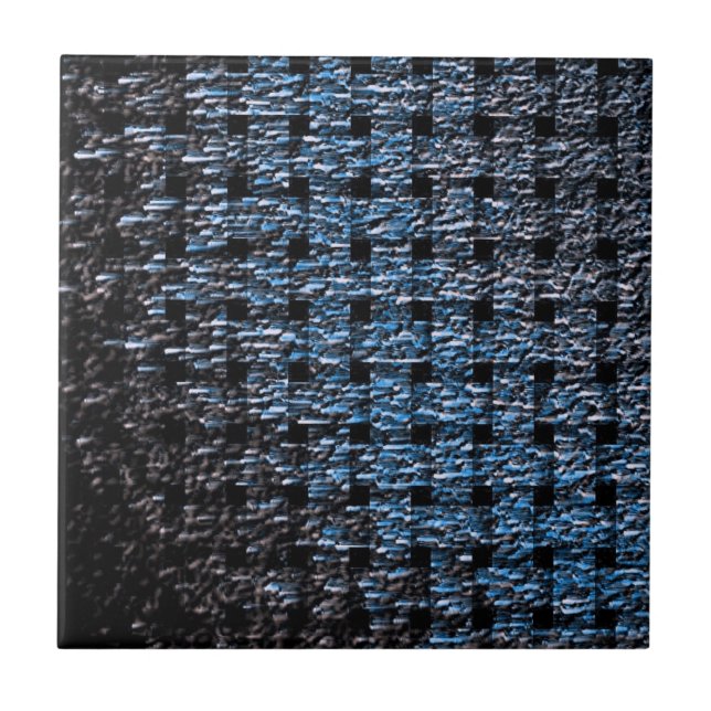 Metalic Bluewash Weave Tile (Front)