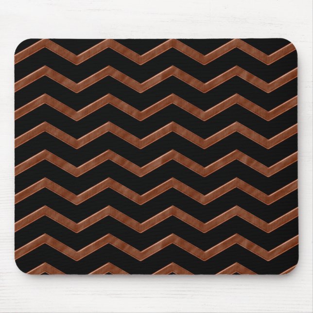 Metalic Bronze Zig Zag Pattern Mouse Pad (Front)