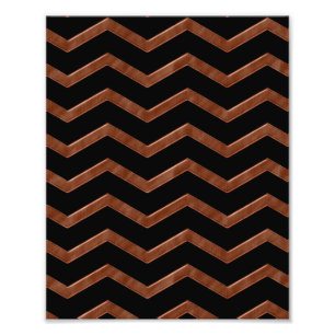 Metalic Bronze Zig Zag Pattern Photo Print