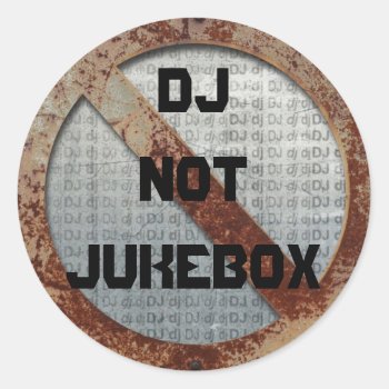 Metalic Dj Not Jukebox Sticker by johan555 at Zazzle