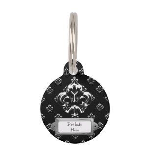 Metalic Fleur de lis (Silver) Pet Tag