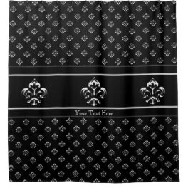 Metalic Fleur de lis (Silver) Shower Curtain