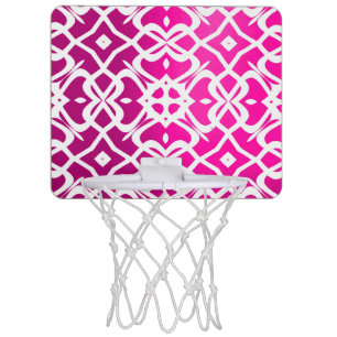 Metalic Fushia Pink X Pattern Mini Basketball Goal Hoop