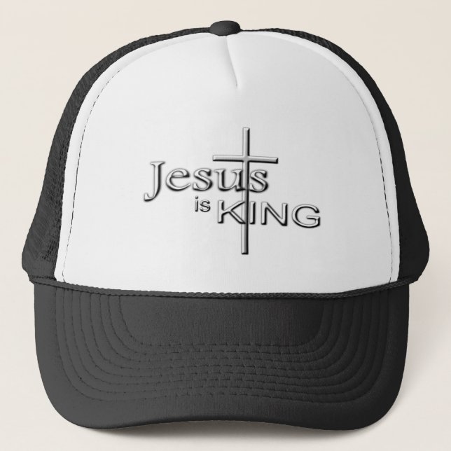 Metalic Jesus is KING Trucker Hat (Front)