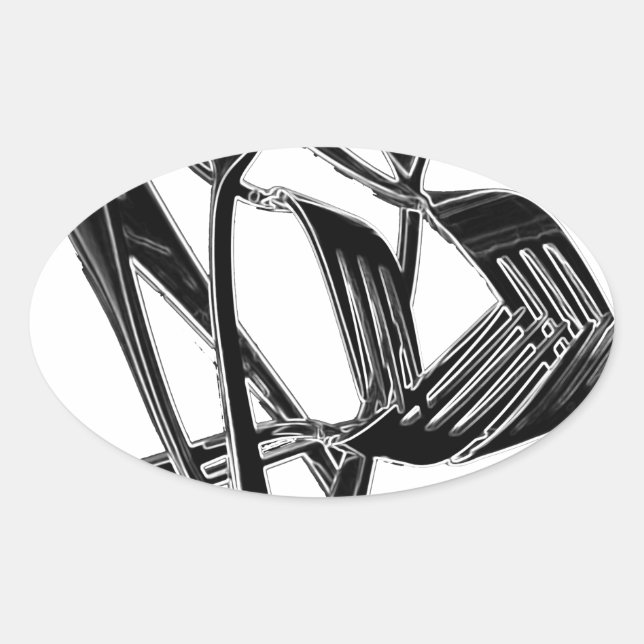 Metalic Oval Sticker (Front)