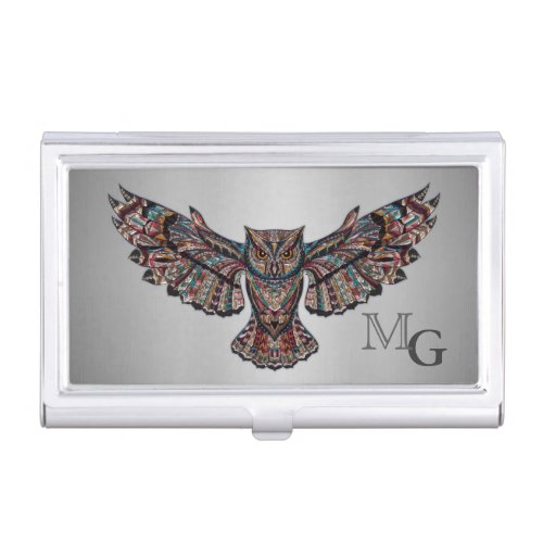 Metalized Owl Art Case For Business Cards