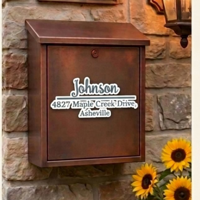 Metall Family Name & Address Mailbox Personalized Sticker (Creator Uploaded)