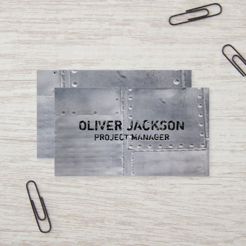 Metall Sheets Riveted Together Business Card