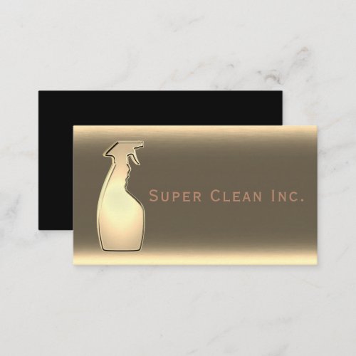 Metallic 3D Spray Bottle Luxury Cleaning Service Business Card