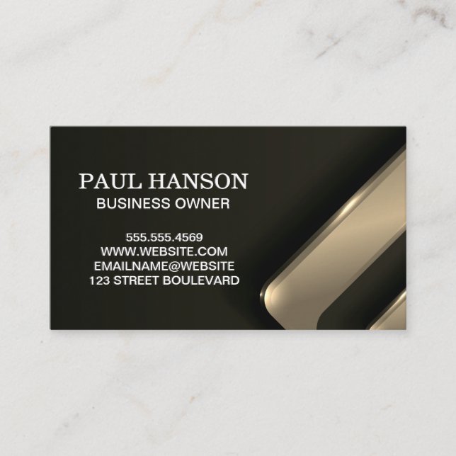 Metallic Abstract Background Business Card (Front)