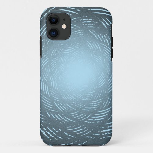 Metallic Abstract Flower _ Blue iPhone 11 Case