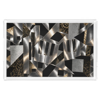 Metallic Abstract Piano Keys Acrylic Tray
