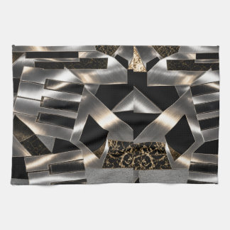 Metallic Abstract Piano Keys Kitchen Towel