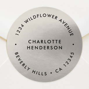 Metallic Address Sticker Roll Champagne Labels