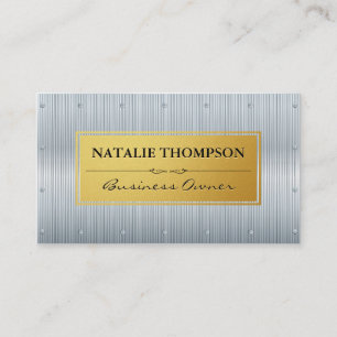 Metallic Aluminum   Rivets Gold Frame Business Card