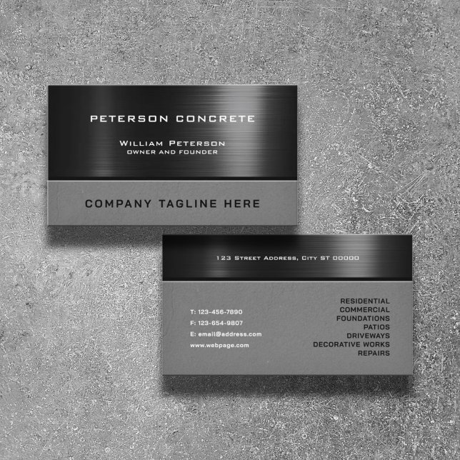Metallic and concrete texture  business card (Creator Uploaded)