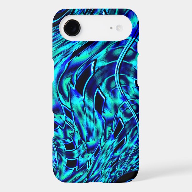 Metallic and crooked illusion, blue to green image Case-Mate iPhone case (Back)