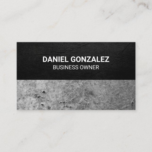 Metallic and Leather Business Card (Front)