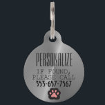 Metallic Animal Paw  | Personalize Pet ID Tag<br><div class="desc">Personalize Animal Pet ID Tag. Featured with a faux metallic background (THIS IS A PRINT) with a cute animal paw ready to add your wording. ✔Note: To start fresh with your text... just delete the text on this product and you can choose your font style, size and color from Zazzle's...</div>