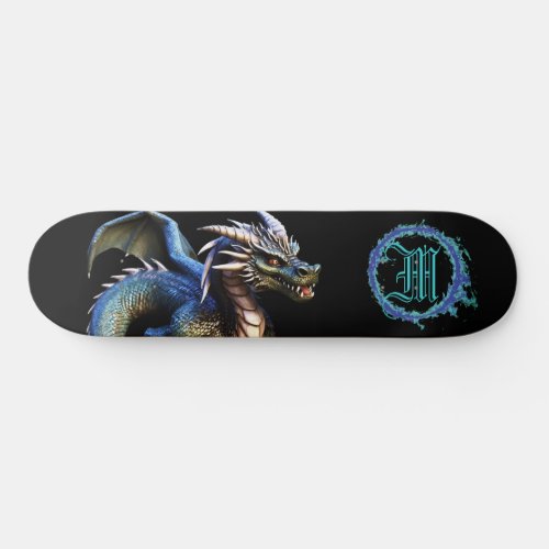  Metallic AP88 Elemental Fierce Teal Dragon  Skateboard