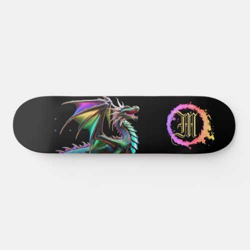  Metallic AP88 Elemental Gold Teal Dragon  Skateboard