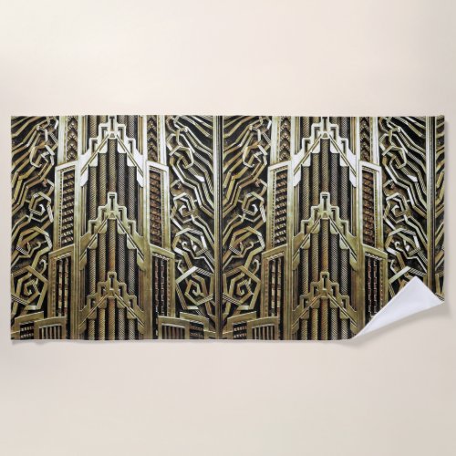 Metallic art nouveau design vintageelegantchic beach towel