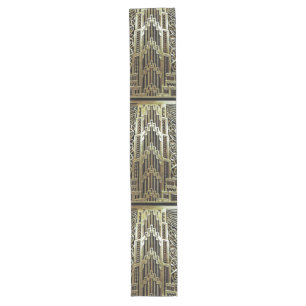Metallic art nouveau design, vintage,elegant,chic, long table runner