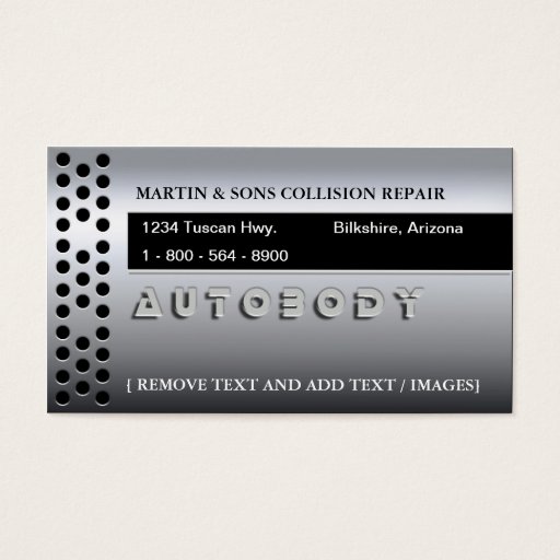 Customizable METALLIC AUTO BUSINESS CARDS