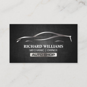 Metallic Auto Sports Car Mechanic Engineer Business Card