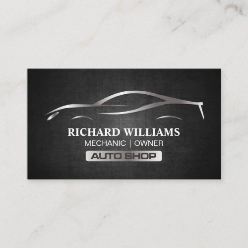 Metallic Auto Sports Car  Mechanic Engineer Business Card