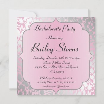 Metallic Baby Pink Bachelorette Party Invitation by Mintleafstudio at Zazzle