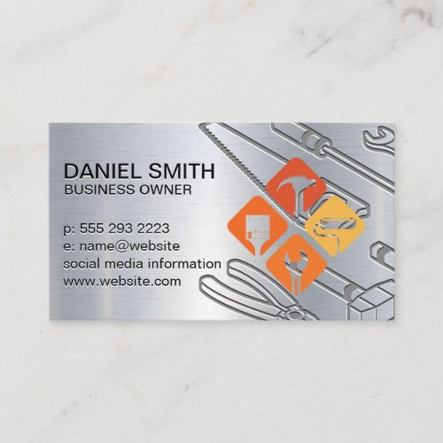 Metallic Background | Builder Tools | Remodeling Business Card