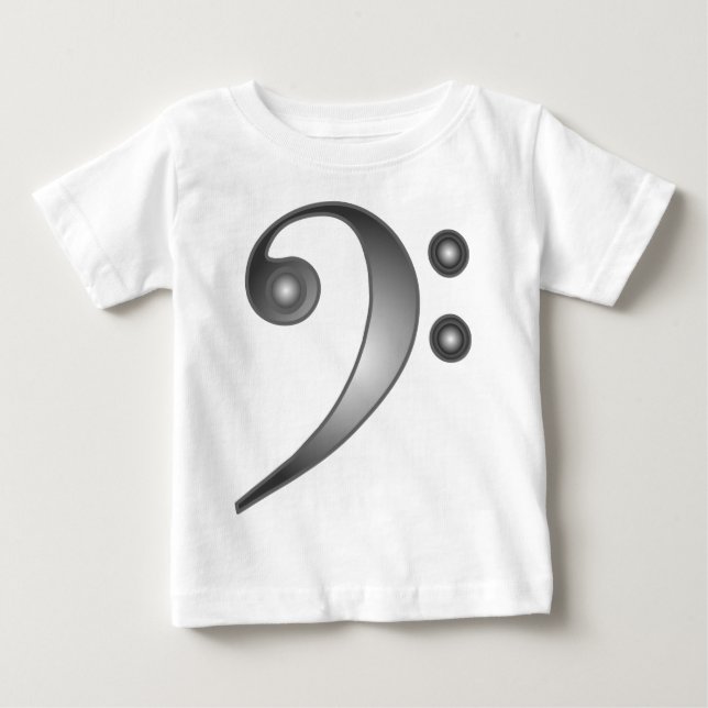 Metallic Bass Clef Baby T-Shirt (Front)