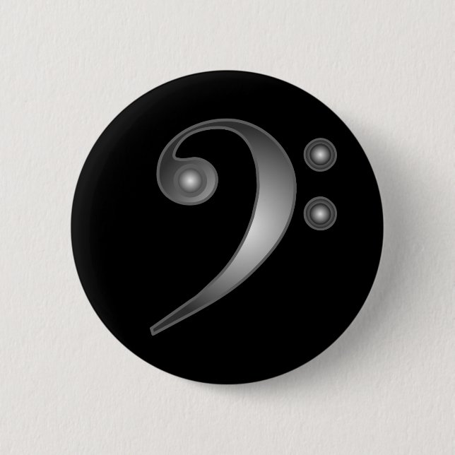 Metallic Bass Clef Button (Front)