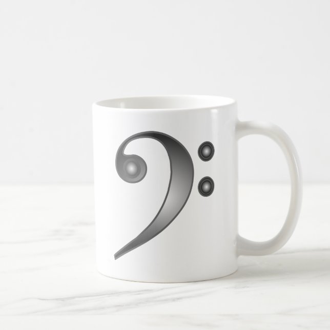 Metallic Bass Clef Coffee Mug (Right)