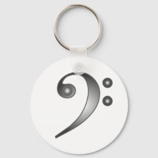 Metallic Bass Clef Keychain