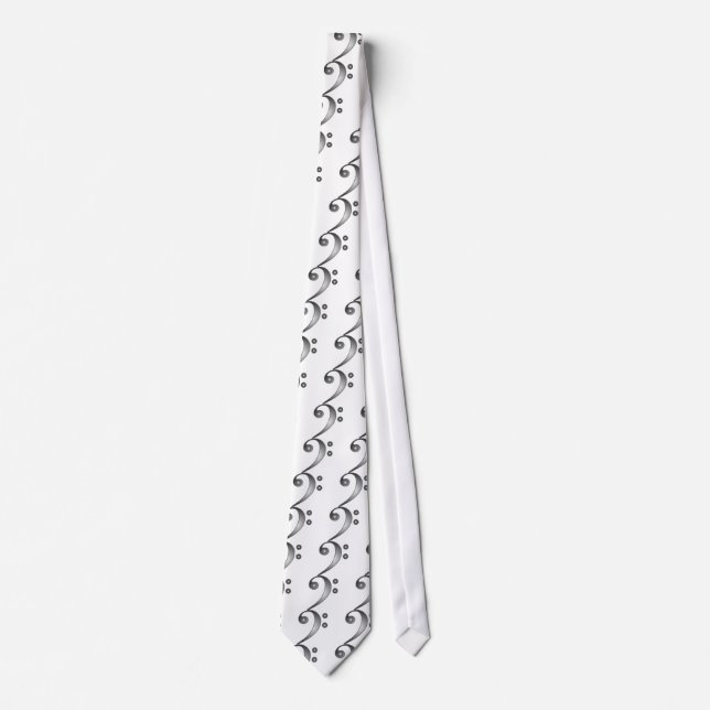 Metallic Bass Clef Neck Tie (Front)