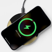 Metallic black and gold split screen design wireless charger  (Phone)