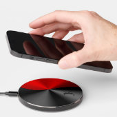 Metallic black and red split screen design wireless charger  (Hand)