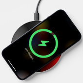 Metallic black and red split screen design wireless charger  (Phone)
