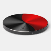 Metallic black and red split screen design wireless charger  (Front 2)