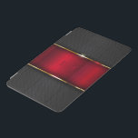 Metallic black and red touch of gold iPad mini cover<br><div class="desc">Metallic black and red large stripes. Gold accents and optional monogram.</div>