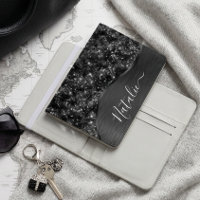 Metallic Black Glitter Personalized