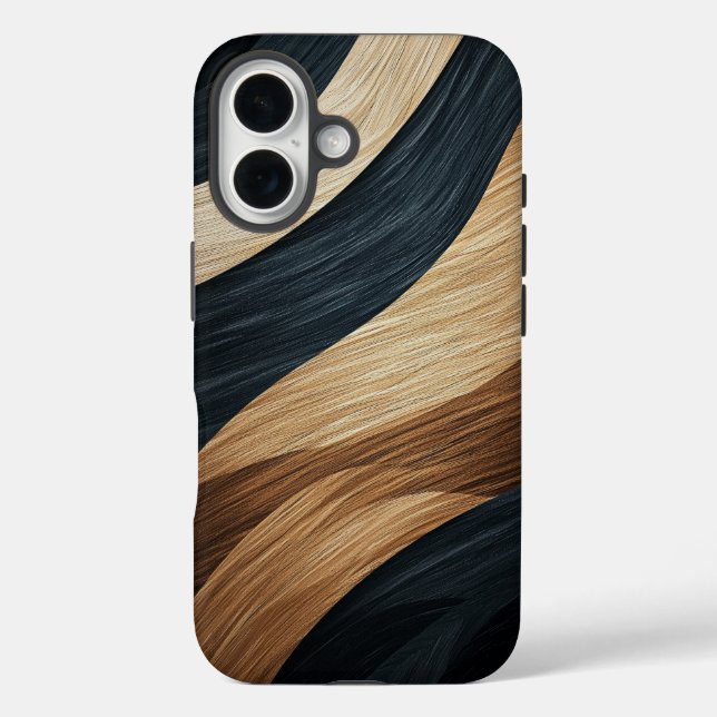 Metallic Black & Gold Zebra Stripes Phone Case (Back)