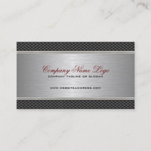 Metallic  Black  Gray Brushed Aluminum Look 2 Business Card