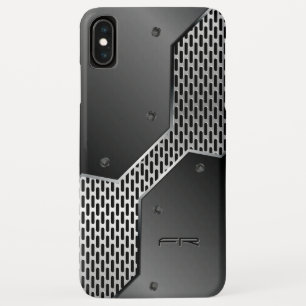 Metallic Black & Gray Geometric Design iPhone XS Max Case