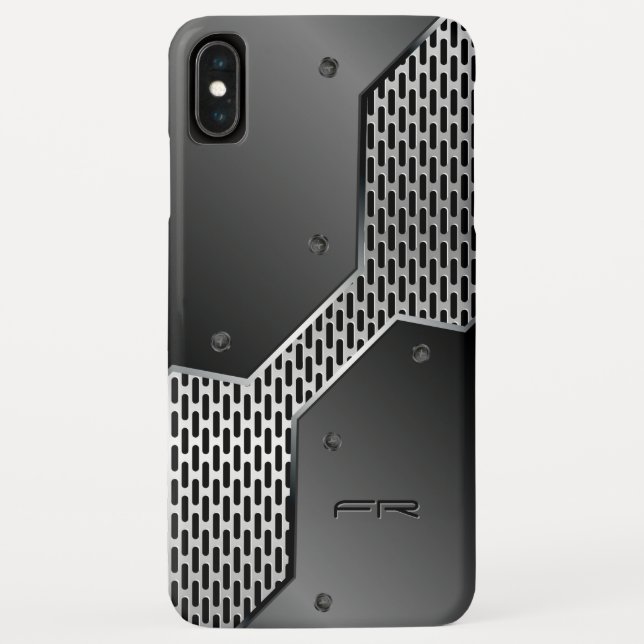 Metallic Black & Gray Geometric Design Case-Mate iPhone Case (Back)