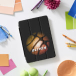 Metallic Black Orange Basketball Ball Sports iPad  iPad Pro Cover<br><div class="desc">Metallic Black Orange Basketball Ball Sports laptop sleeve. Add your name or erase it.</div>