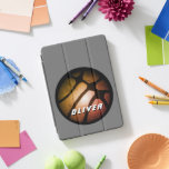 Metallic Black Orange Basketball Ball Sports iPad Pro Cover<br><div class="desc">Metallic Black Orange Basketball Ball Sports laptop sleeve. Add your name or erase it.</div>