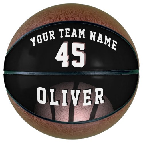 Metallic Black Player Team Name Number Basketball